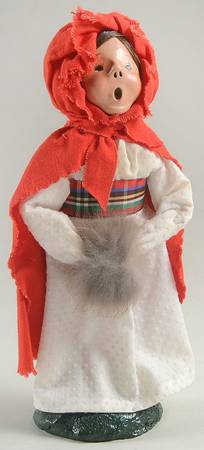 Traditional Assorted Carolers Girl With Muff-Red Cape - No Box Nb1289