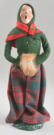 Traditional Assorted Carolers Grandmother With Muff-Green - No Box
