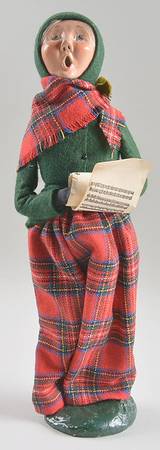 Traditional Assorted Carolers Woman With Sheet Music-Red Plaid Skirt - No Box