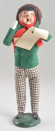 Traditional Assorted Carolers Mustache Man Music-Green - No Box