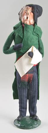 Traditional Assorted Carolers Grandfather With Music-Green Coat-Black - No Box