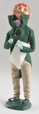 Traditional Assorted Carolers Man With Music-Green Coat - No Box