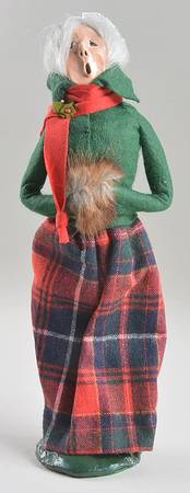 Traditional Assorted Carolers Grandmother With Muff-Green Top Red Plai - No Box