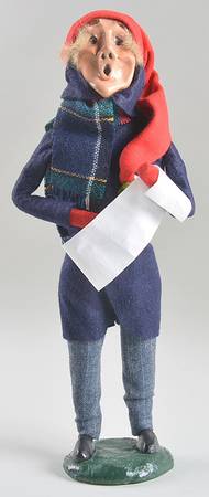 Traditional Assorted Carolers Man With Music-Blue Coat Red Hat - No Box Nb1302