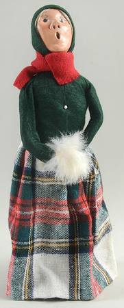 Traditional Assorted Carolers Grandmother With Muff-Green Coat Red Sca - No Box