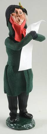 Traditional Assorted Carolers Grandfather With Music-Green Coat - No Box