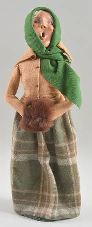Traditional Assorted Carolers Woman With Brown Muff-Tan Coat/Plaid - Nb1341, No Box