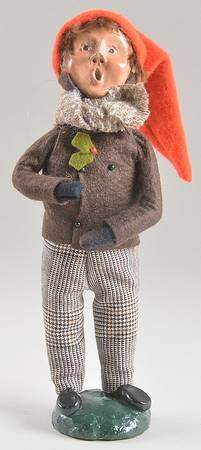 Traditional Assorted Carolers Boy With Brown Coat/Red Hat - No Box Nb1338