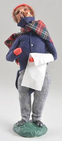 Traditional Assorted Carolers Mustache Man With Music-Blue Coat - No Box Nb1322