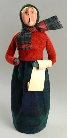 Traditional Assorted Carolers Woman With Music-Red Coat/Green Skirt - Nb1348, No Box