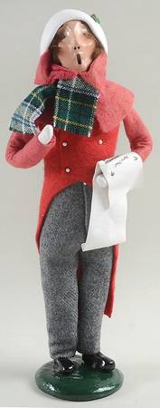 Traditional Assorted Carolers Man With Music-Red Coat - Nb1394, No Box