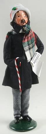 Traditional Assorted Carolers Mustache Man Wth Music & Candy Cane-Blac - Nb1389, No Box