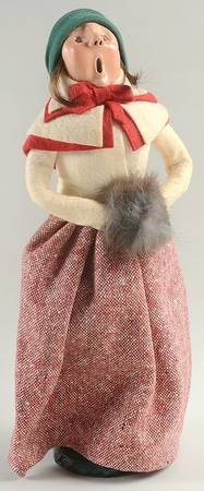 Traditional Assorted Carolers Woman With Muff-Tan Coat - Nb1382, No Box