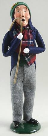Traditional Assorted Carolers Man With Cane-Blue Coat/Grey Pants - Nb1378, No Box