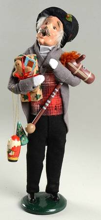 Traditional Assorted Carolers Mustache Man With Stick Horse & Gifts - No Box Nb1447