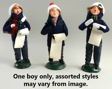 Traditional Assorted Carolers Boy With Music-Blue Coat - No Box Nb1276