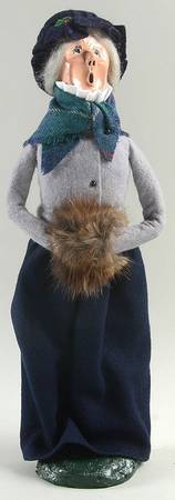 Traditional Assorted Carolers Grandmother With Brown Muff-Grey Coat - No Box Nb1427