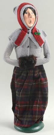 Traditional Assorted Carolers Woman With Black Muff-Grey Coat - No Box Nb1422