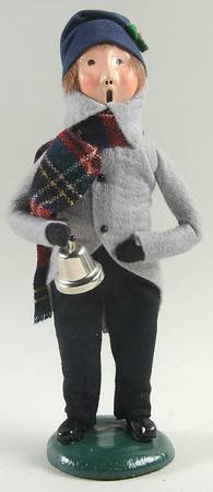 Traditional Assorted Carolers Boy With Bell-Grey Coat - No Box Nb1418