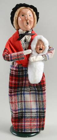 Traditional Assorted Carolers Woman With Crying Baby In White - No Box