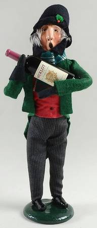 Traditional Assorted Carolers Grandfather With Wine Bottle - No Box