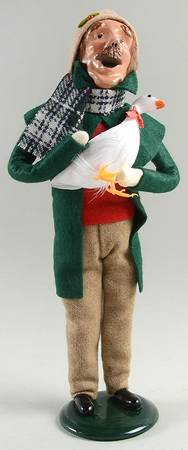 Traditional Assorted Carolers Mustache Man With Goose - No Box