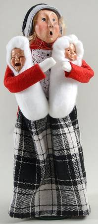 Traditional Assorted Carolers Woman With Babies In White - No Box