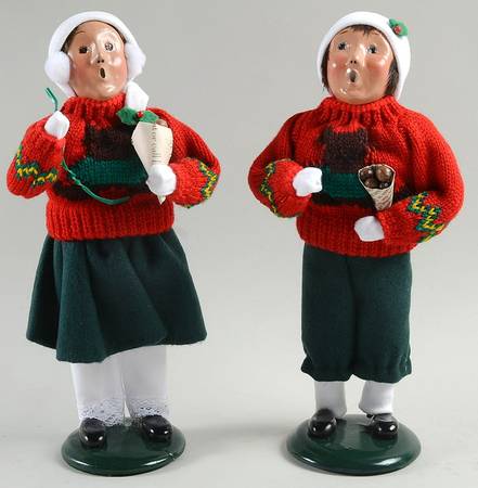 Traditional Assorted Carolers Boy And Girl With Chestnuts-Red Sweat - Nb1060, No Box