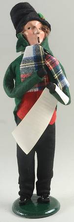 Traditional Assorted Carolers Man With Music-Green Coat-Red Vest - Nb648, No Box