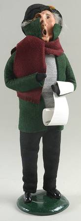 Traditional Assorted Carolers Grandfather With Music-Green Coat - No Box 630