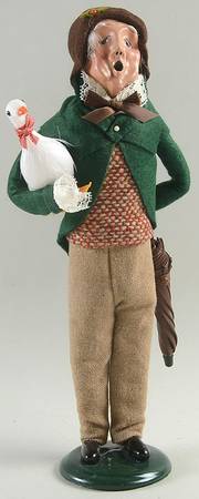 Traditional Assorted Carolers Grandfather With Goose-Umbrella - No Box