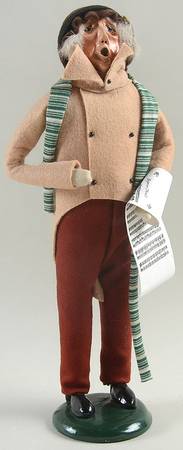 Traditional Assorted Carolers Grandfather With Music-Burgurny Pants  - No Box