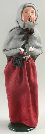 Traditional Assorted Carolers Grandmother With Lantern-Red Skirt-Grey - No Box