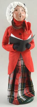 Traditional Assorted Carolers Woman With Songbook-Red Coat - No Box
