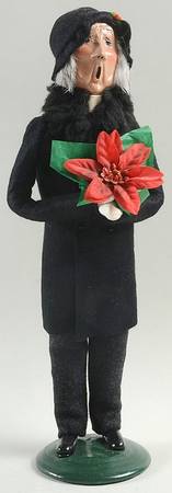 Traditional Assorted Carolers Grandfather With Poinsettia - No Box