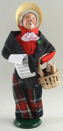 Traditional Assorted Carolers Shopper Grandmother With Music - No Box