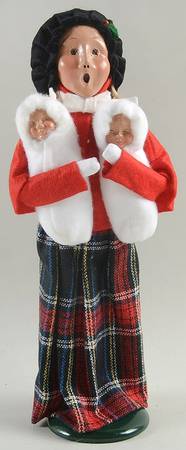 Traditional Assorted Carolers Woman With Babies-Red Coat - No Box