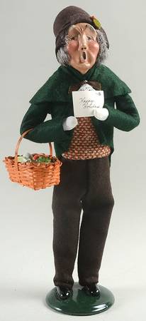 Traditional Assorted Carolers Grandfather With Vegetable Basket-Green  - No Box