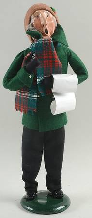 Traditional Assorted Carolers Grandfather With Music-Green Coat - No Box
