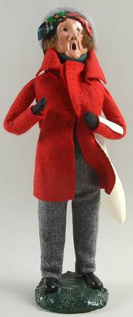 Traditional Assorted Carolers Man With Music-Red Coat - No Box