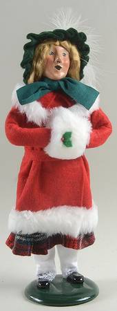 Traditional Assorted Carolers Teen Girl With Muff-Red Coat - No Box Nb1517