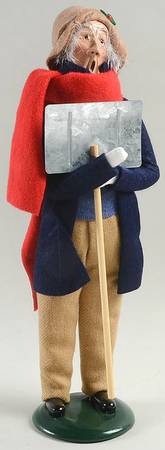 Traditional Assorted Carolers Man With Snow Shovel-Blue Coat - No Box Nb1516