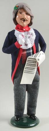 Traditional Assorted Carolers Man With Music-Blue Coat/Lace - No Box Nb1514
