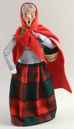 Traditional Assorted Carolers Grandmother With Basket-Red Cape - No Box Nb1512