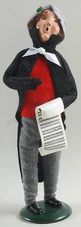 Traditional Assorted Carolers Man With Music-Black Coat - No Box Nb1509