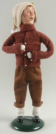 Traditional Assorted Carolers Teen Boy With Burgundy Coat - No Box Nb1503