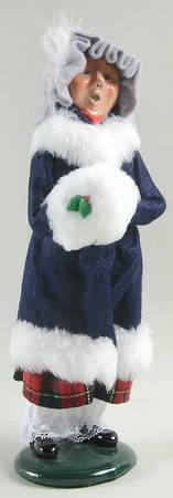 Traditional Assorted Carolers Teen Girl With Muff-Blue Coat - No Box Nb1501