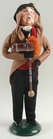 Traditional Assorted Carolers Man With Stick Horse-Brown Coat - No Box Nb1485