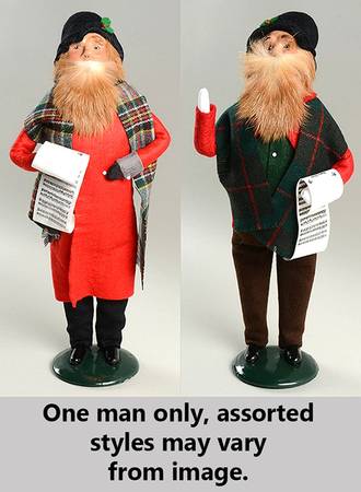 Traditional Assorted Carolers Bearded Man With Music-Red Coat - No Box Nb1476