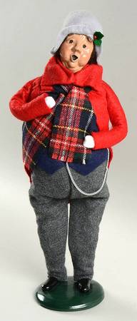 Traditional Assorted Carolers Jolly Man With Watch Chain-Red Coat - No Box Nb1471